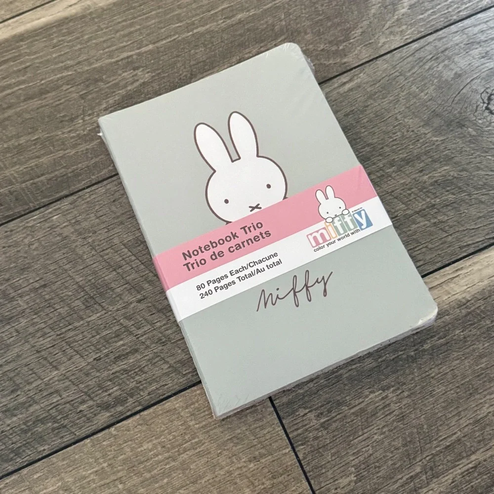 Miffy Notebook Trio 3-Pack Lined Journals Sage Green Pink Floral 240 Pages New